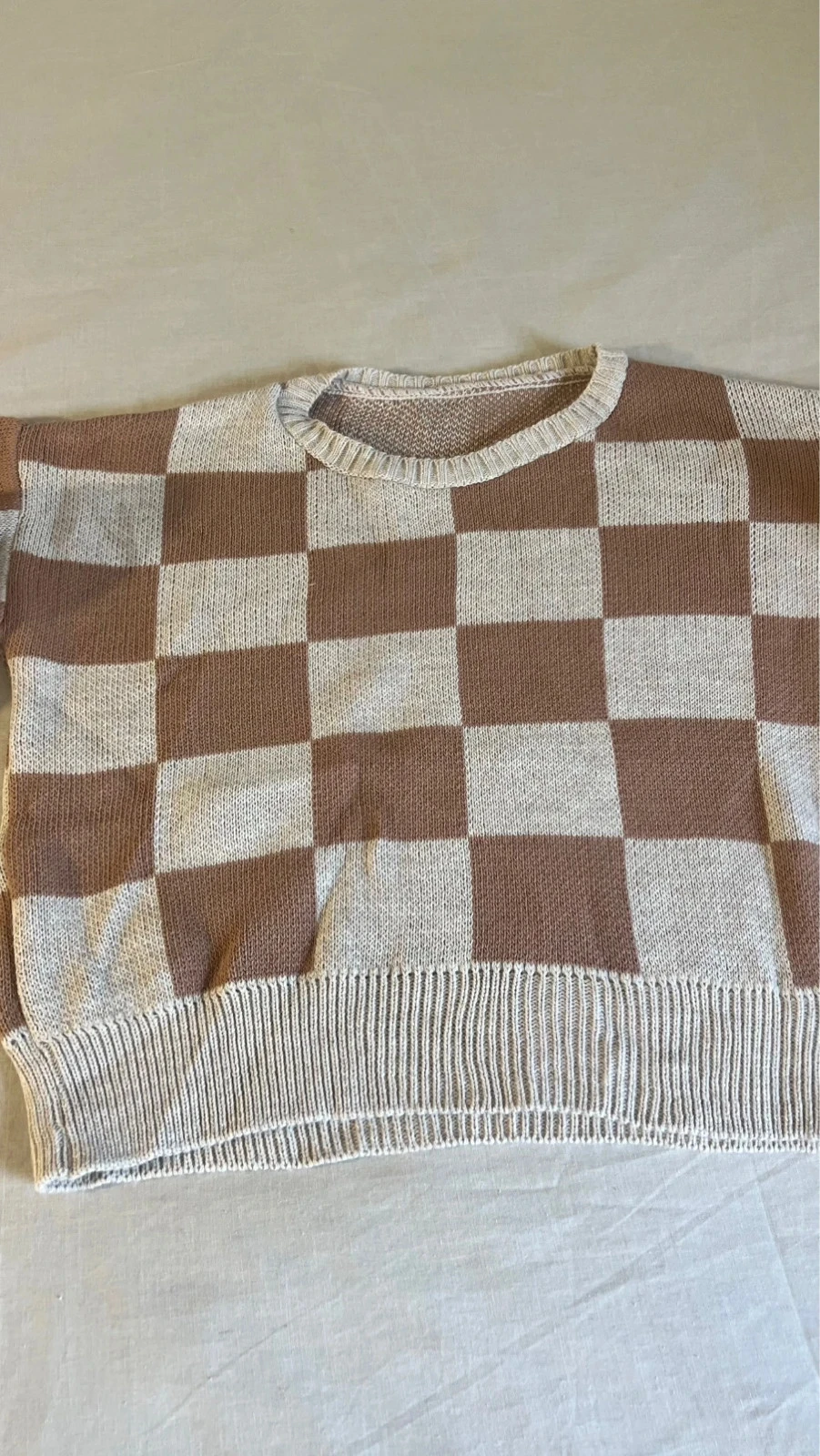 Brown & Beige Checkered Sweater Cozy & Stylish – photo 5